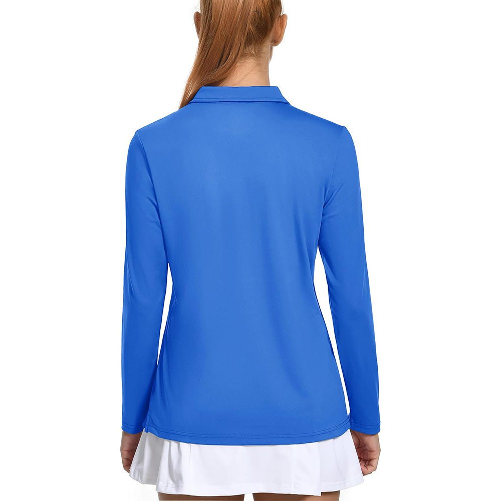 Women's Long Sleeve Golf Lands End Sun Protection Shirts UPF 50+ Polo Moisture Wicking Casual Lands End Sun Protection Shirts for Sports - MAGCOMSEN