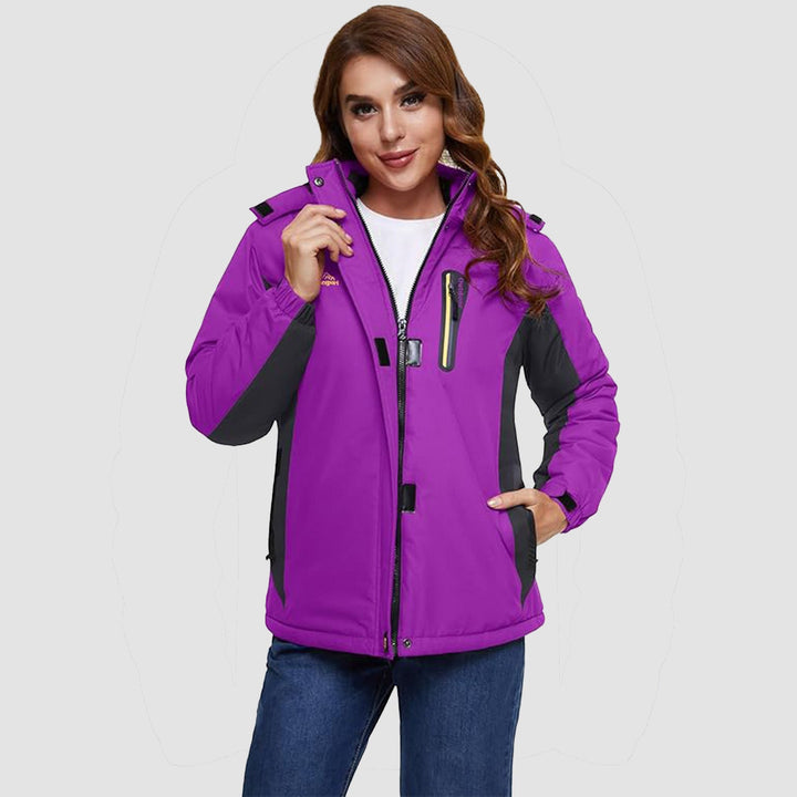 Women's Winter Coats Fleece Lined with Hood Water Resistant Snow Ski Jacket - MAGCOMSEN