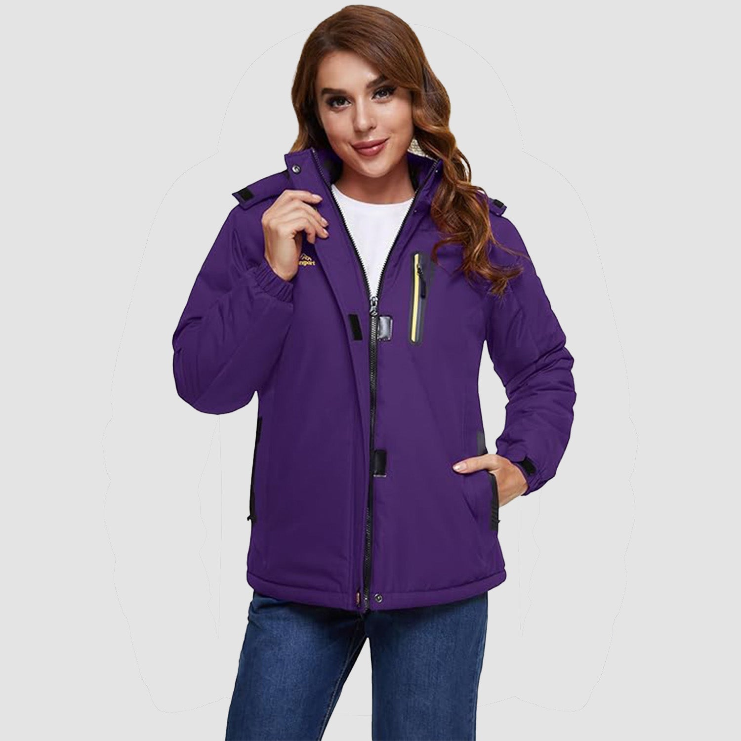 Women's Winter Coats Fleece Lined with Hood Water Resistant Snow Ski Jacket - MAGCOMSEN