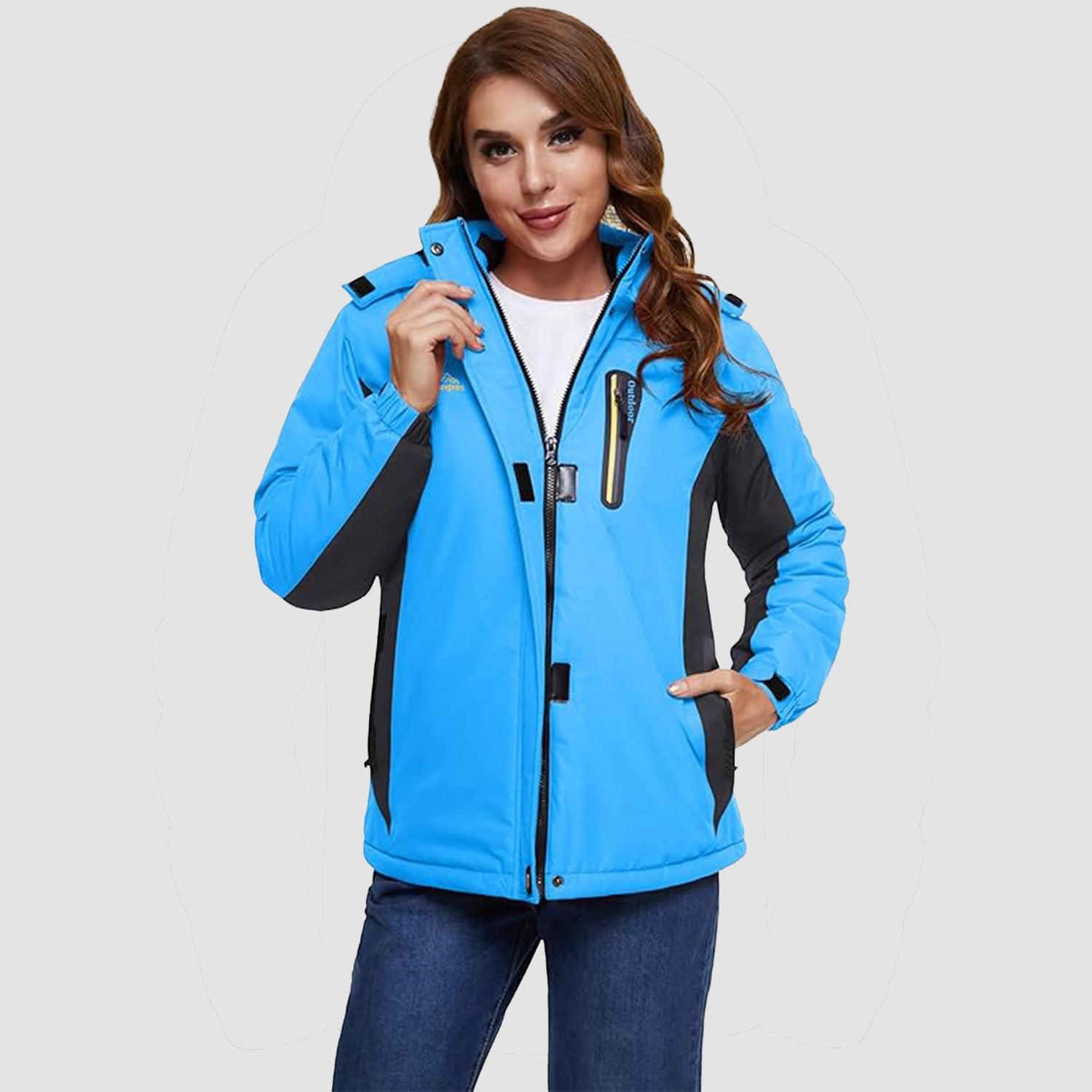 Women's Winter Coats Fleece Lined with Hood Water Resistant Snow Ski Jacket - MAGCOMSEN