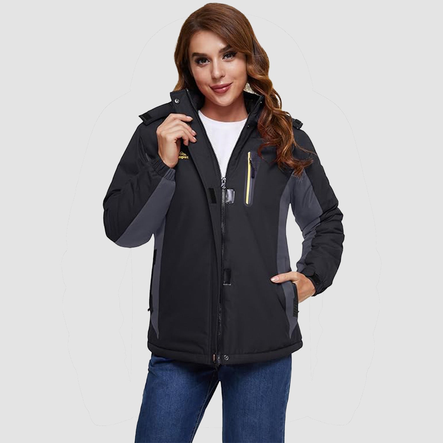 Women's Winter Coats Fleece Lined with Hood Water Resistant Snow Ski Jacket - MAGCOMSEN