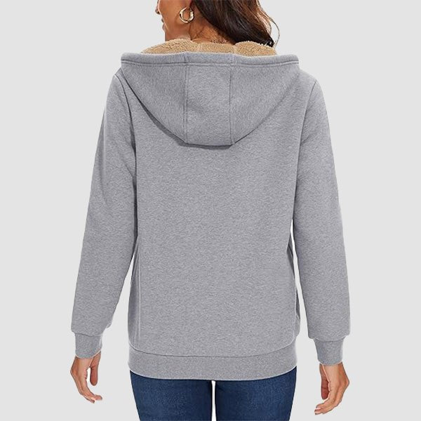 Womens Zip Up Hoodie Sherpa Lined Fleece Jacket Winter Warm Jacket - MAGCOMSEN