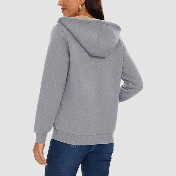 Womens Zip Up Hoodie Sherpa Lined Fleece Jacket Winter Warm Jacket - MAGCOMSEN