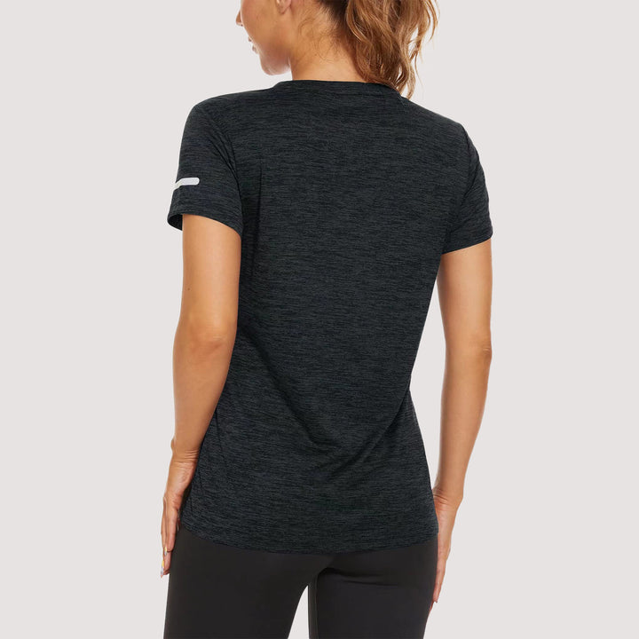 Women's Running T-Shirts Quick Dry with Reflective Strips Tee Shirts