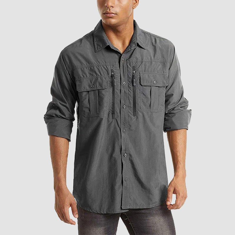 Men's Tactical Shirts Quick Dry UV Protection Breathable Long Sleeve Hiking  Fishing Shirts