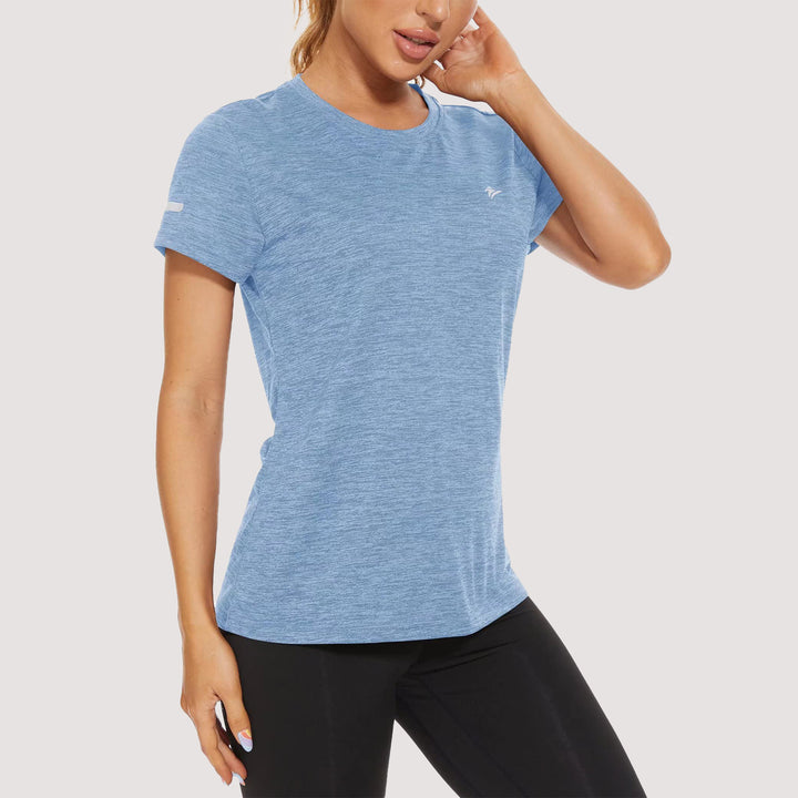 Women's Running T-Shirts Quick Dry with Reflective Strips Tee Shirts