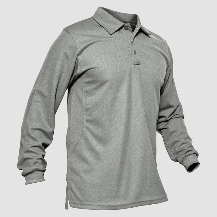 Men's Long-Sleeve Polo Shirt Quick Dry Breathable T-shirt - MAGCOMSEN