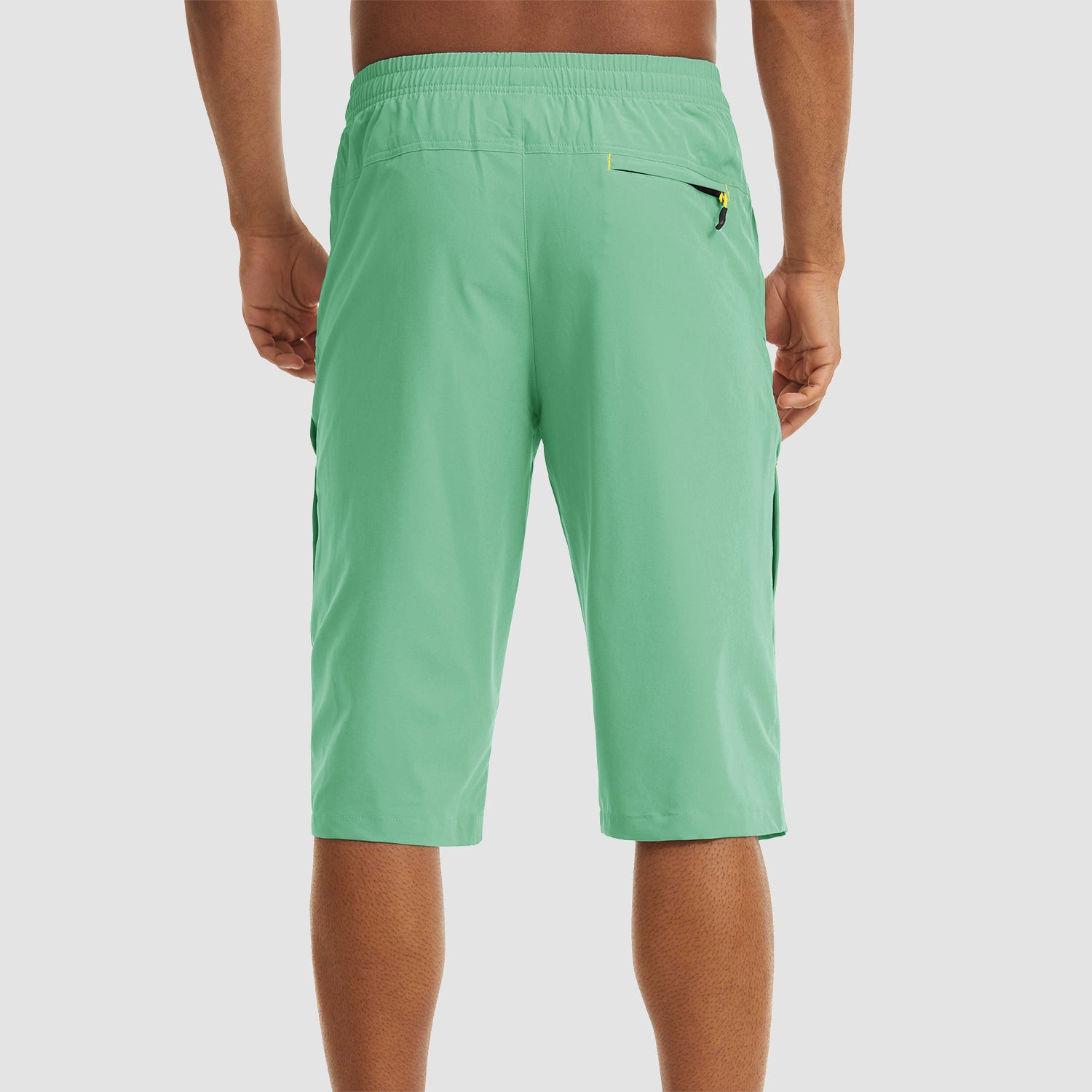 Men Summer Sport Quick Drying Shorts Reflective Drawstring Zipper Pocket  Shorts