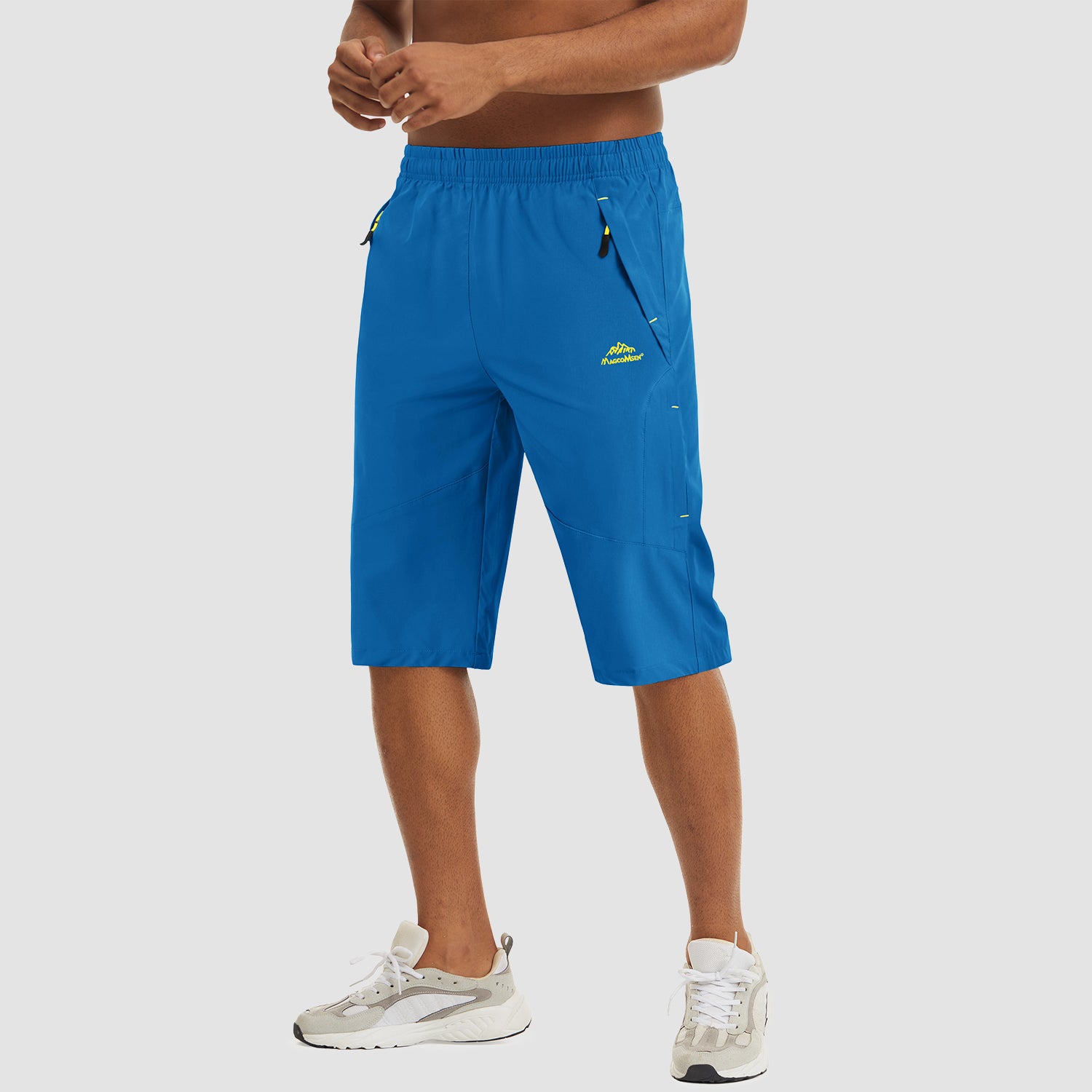 Men Summer Sport Quick Drying Shorts Reflective Drawstring Zipper Pocket  Shorts