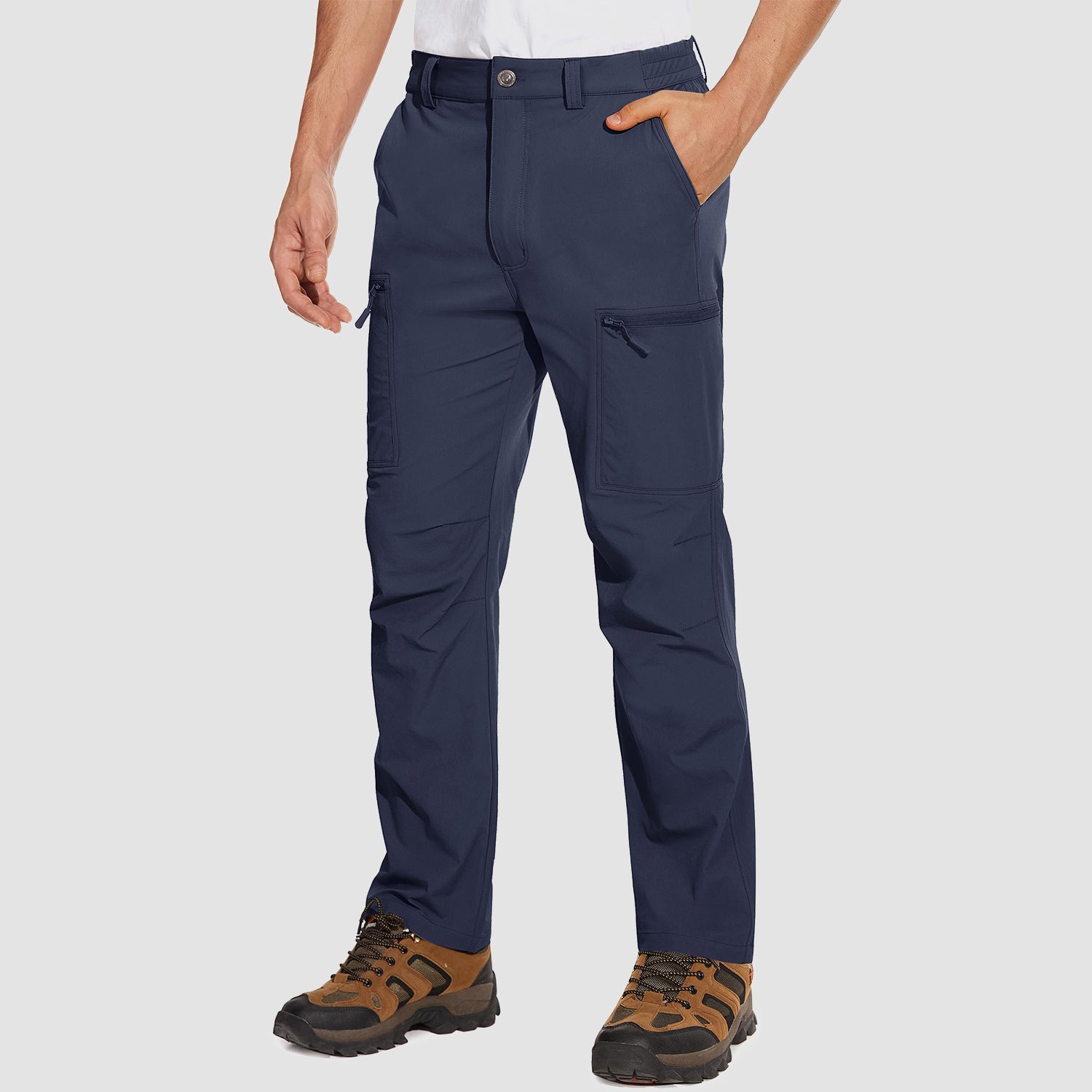 Men's Pants Water Resistant Stretch Straight Leg Cargo Pant, Light Grey / 40