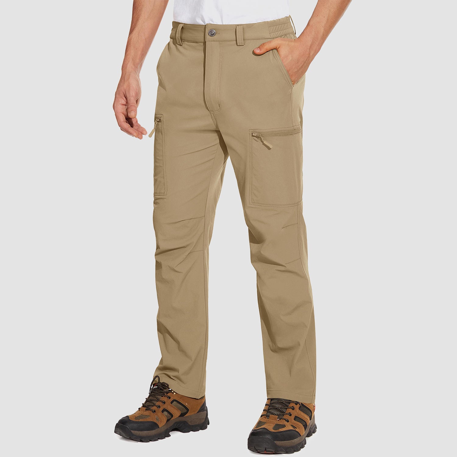 Men's Fleece Lined Cargo Pants Camo Hiking Tactical Ripstop Pants Winter  Outdoor Work Cargo Pants with 8 Pockets (No Belt)