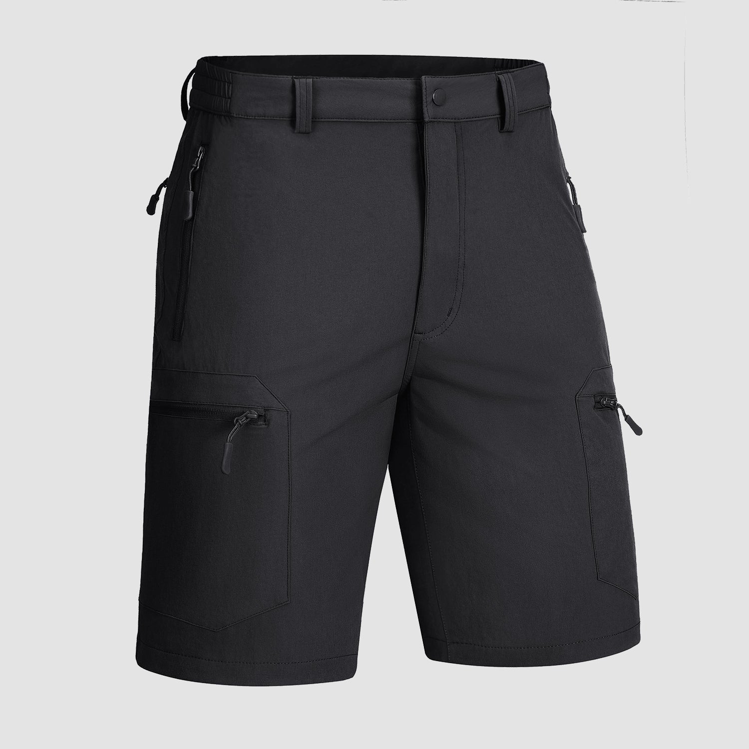 Men's Hiking Shorts with 5 Zipper Pockets Water-Resistant Ripstop Outdoor Shorts