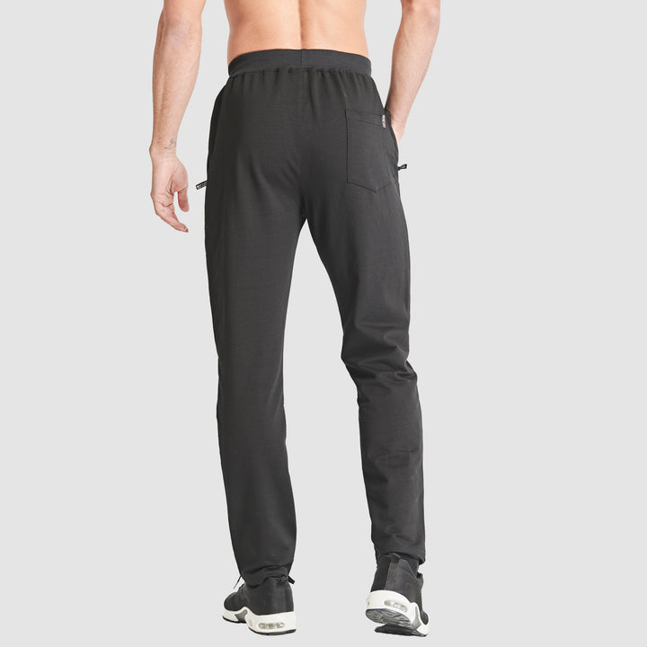 Men Fitness Pants with Two Zip Pockets Fashion Workout Sweatpants