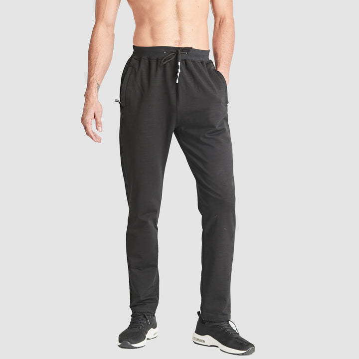 Men Fitness Pants with Two Zip Pockets Fashion Workout Sweatpants