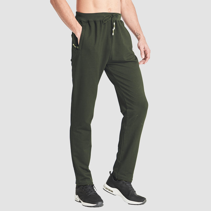 Men Fitness Pants with Two Zip Pockets Fashion Workout Sweatpants