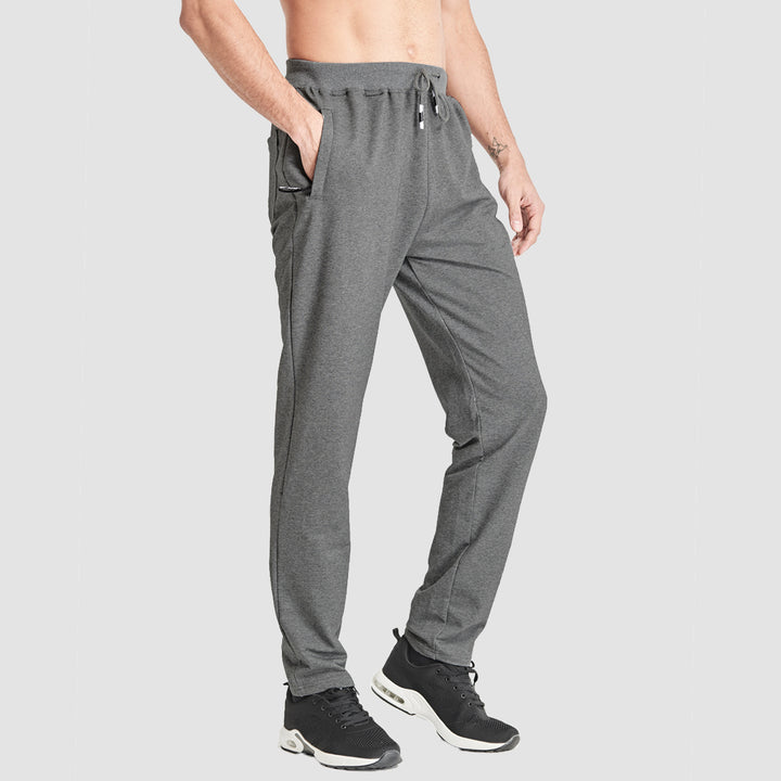 Men Fitness Pants with Two Zip Pockets Fashion Workout Sweatpants