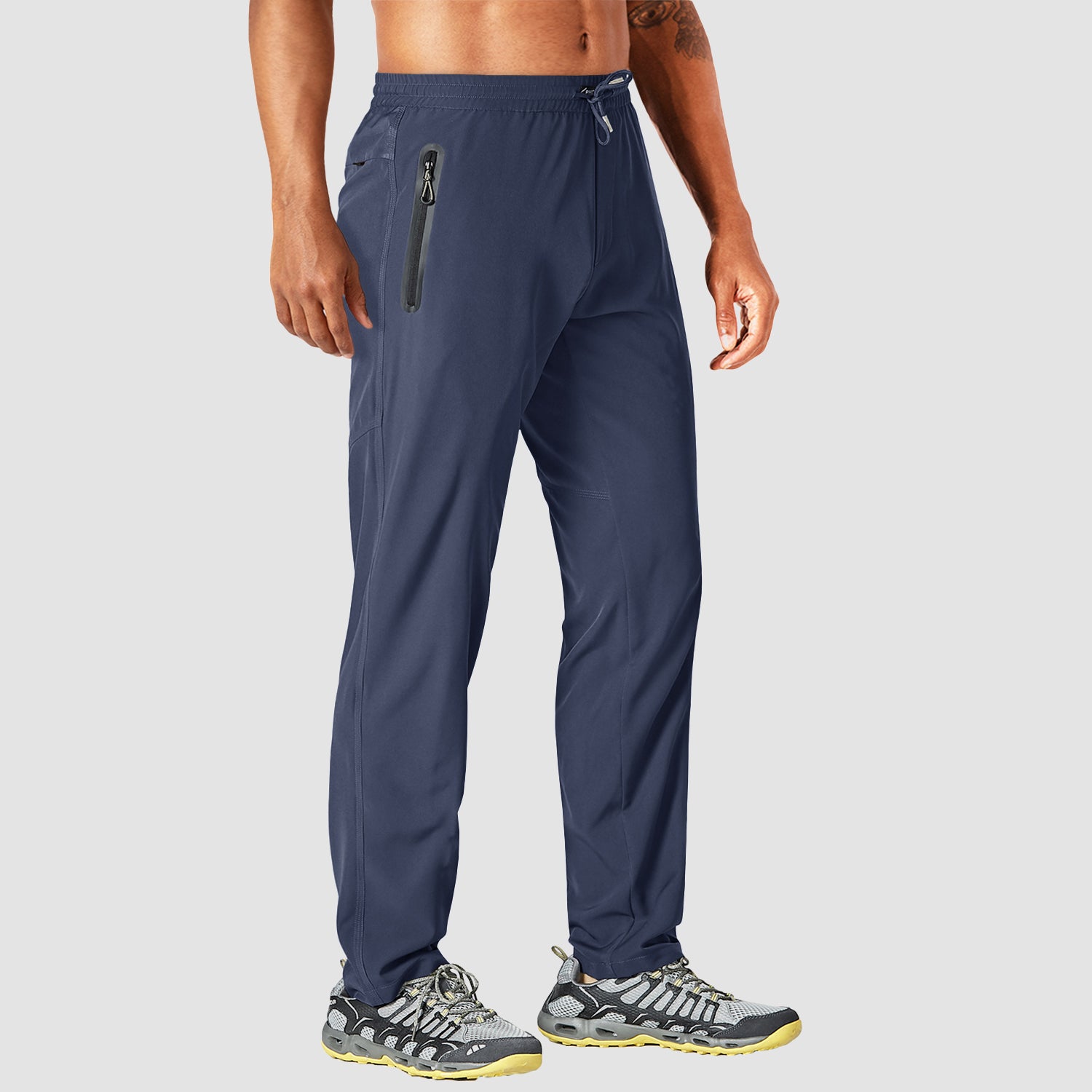 Men Track Summer Lightweight Quick Dry Sweatpants With Zipper Pockets