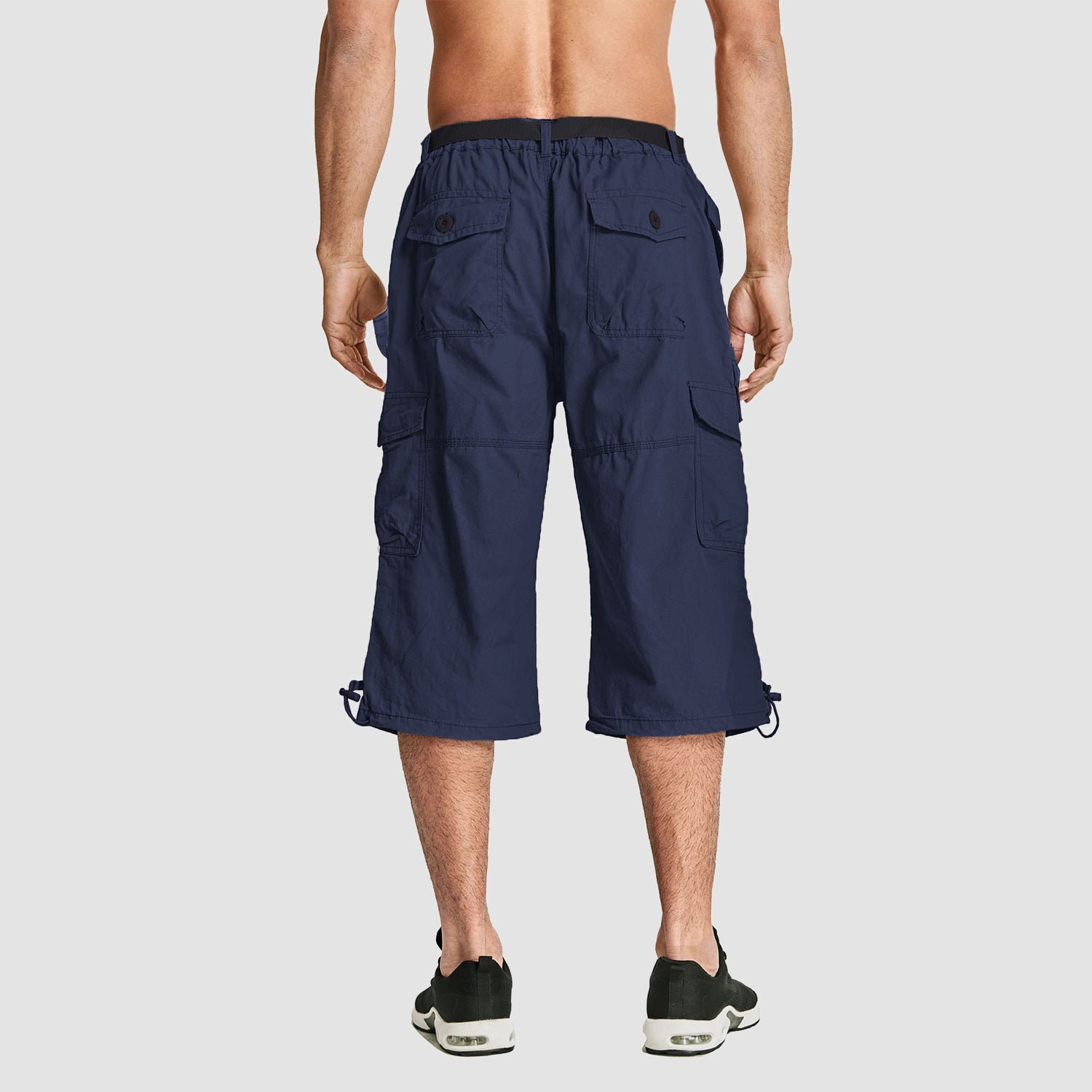 MAGCOMSEN Cargoshorts voor heren, casual 3/4-lengte, baggy gevechtsbroek, elastische taille met meerdere zakken, Zwart, 50 MAGCOMSEN Cargoshorts voor heren, casual 3/4-lengte, baggy gevechtsbroek, elastische taille met meerdere zakken, Zwart, 50