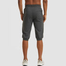 Men Capris Joggers with Zipper Pocket Drawstring Slim Fit Tapered Training Shorts