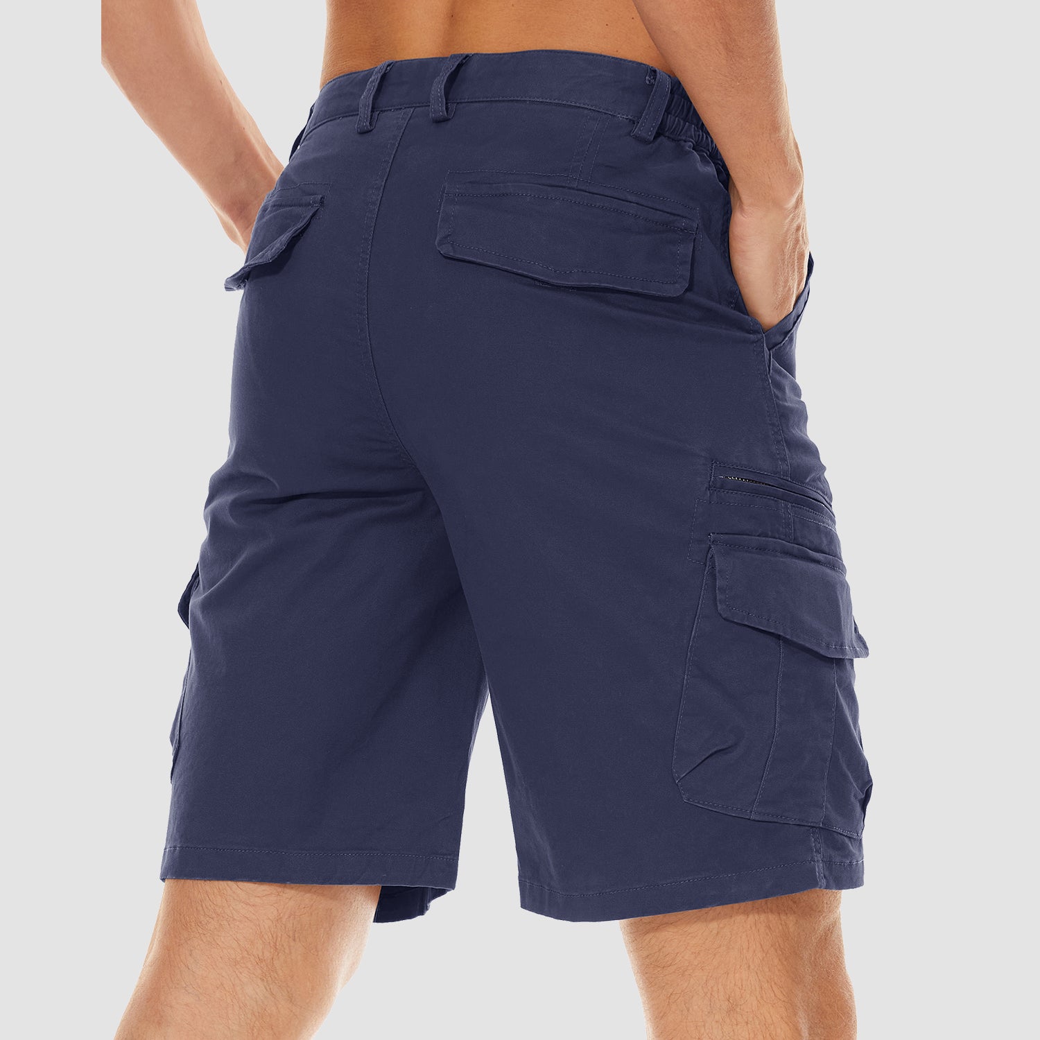Fesfesfes Fashion Mens Shorts with Pocket Zipper Buttons Solid Color  Leisure Cargo Shorts Tooling Mid-Length Shorts Clearance 