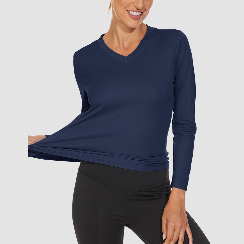 Womens Mock Neck Athletic Top Long Sleeve Workout Shirts With Thumb Holes | Loose Fit Workout