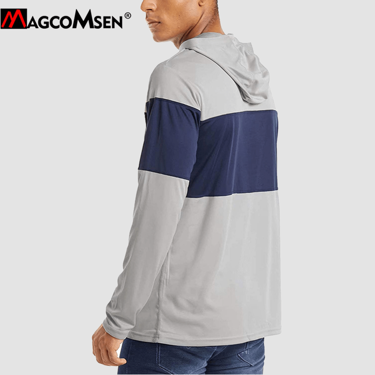 Men's UPF50+ Breathable Long Sleeve Shirts Outdoor Quick Dry Sports Hoodie
