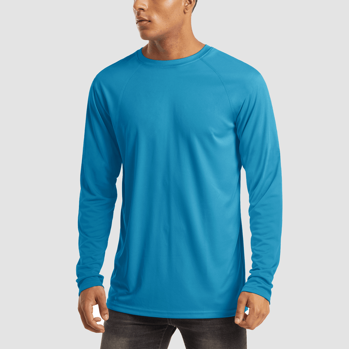 Men's Long Sleeve UPF 50+ UV Sun Protection Athletic for Hiking Running Workout Shirt
