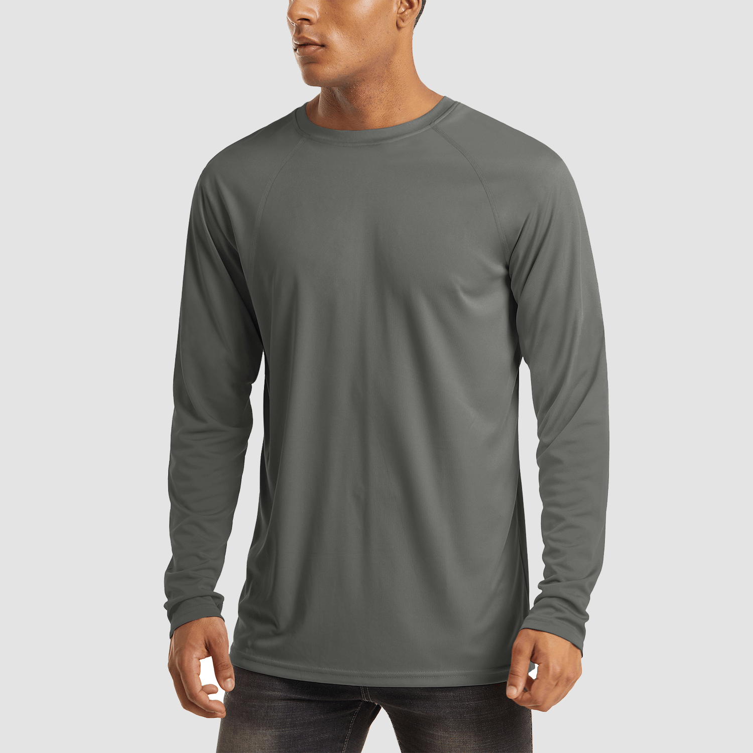 【Buy 4 Get 4th Free】Men's Long Sleeve Hooded Shirt UPF 50+ Athletic Shirt, Dark Grey / S
