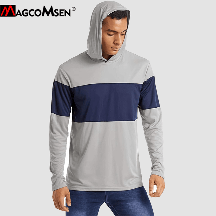 Men's UPF50+ Breathable Long Sleeve Shirts Outdoor Quick Dry Sports Hoodie