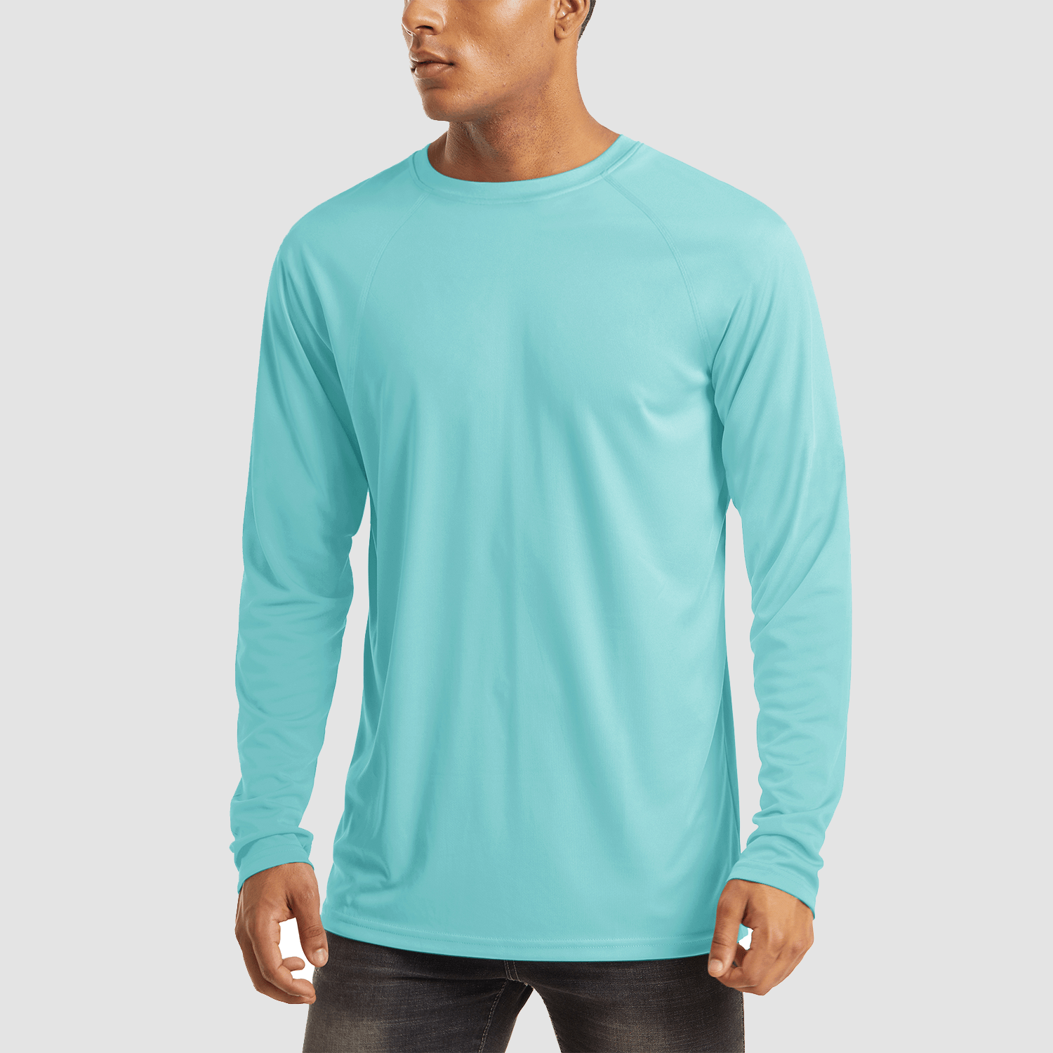 【Buy 4 Get 4th Free】Men's Long Sleeve Hooded Shirt UPF 50+ Athletic Shirt, Grey Green / S
