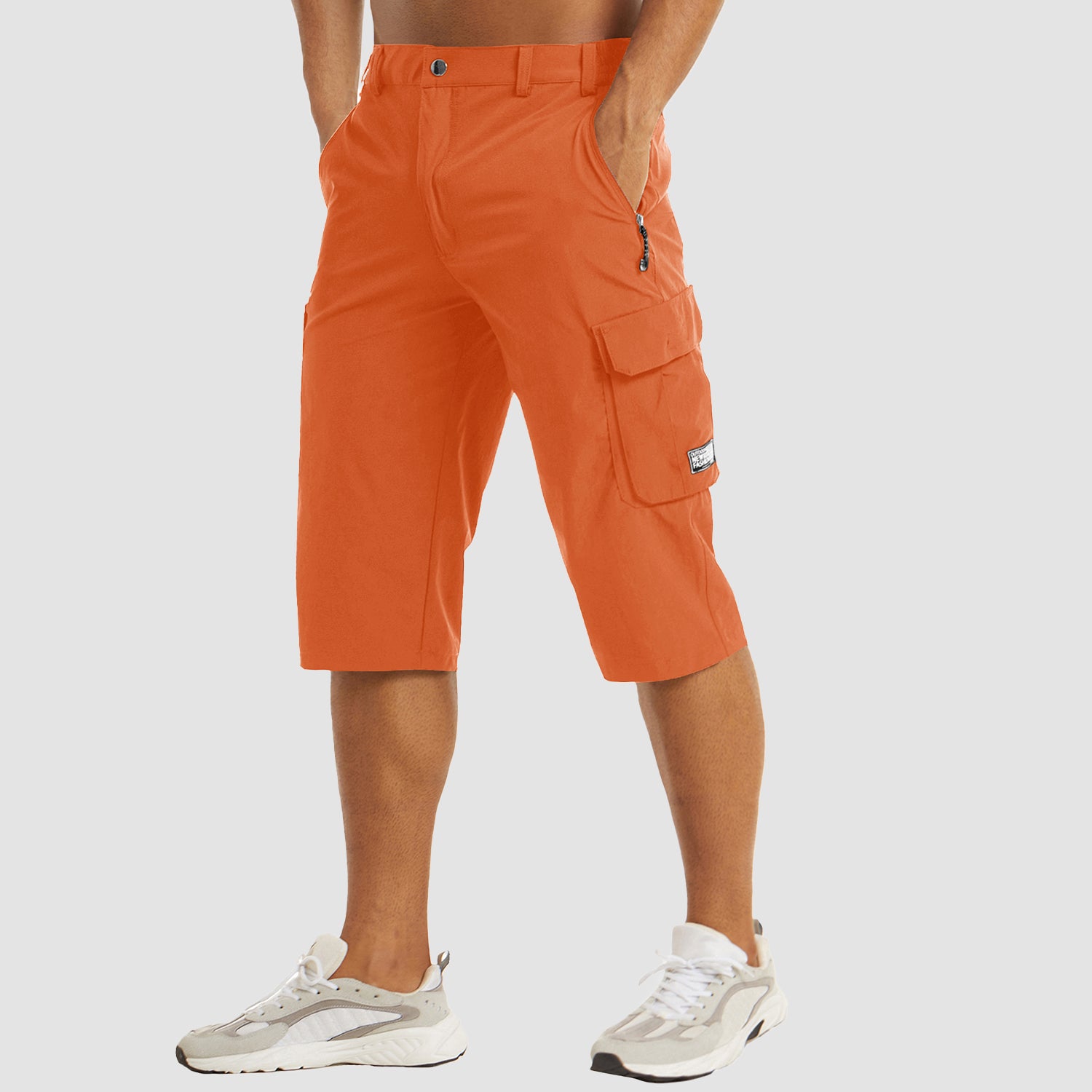 MAGCOMSEN Men's Capri Pants Twill Elastic Below Knee Cargo Shorts with 7  Pockets