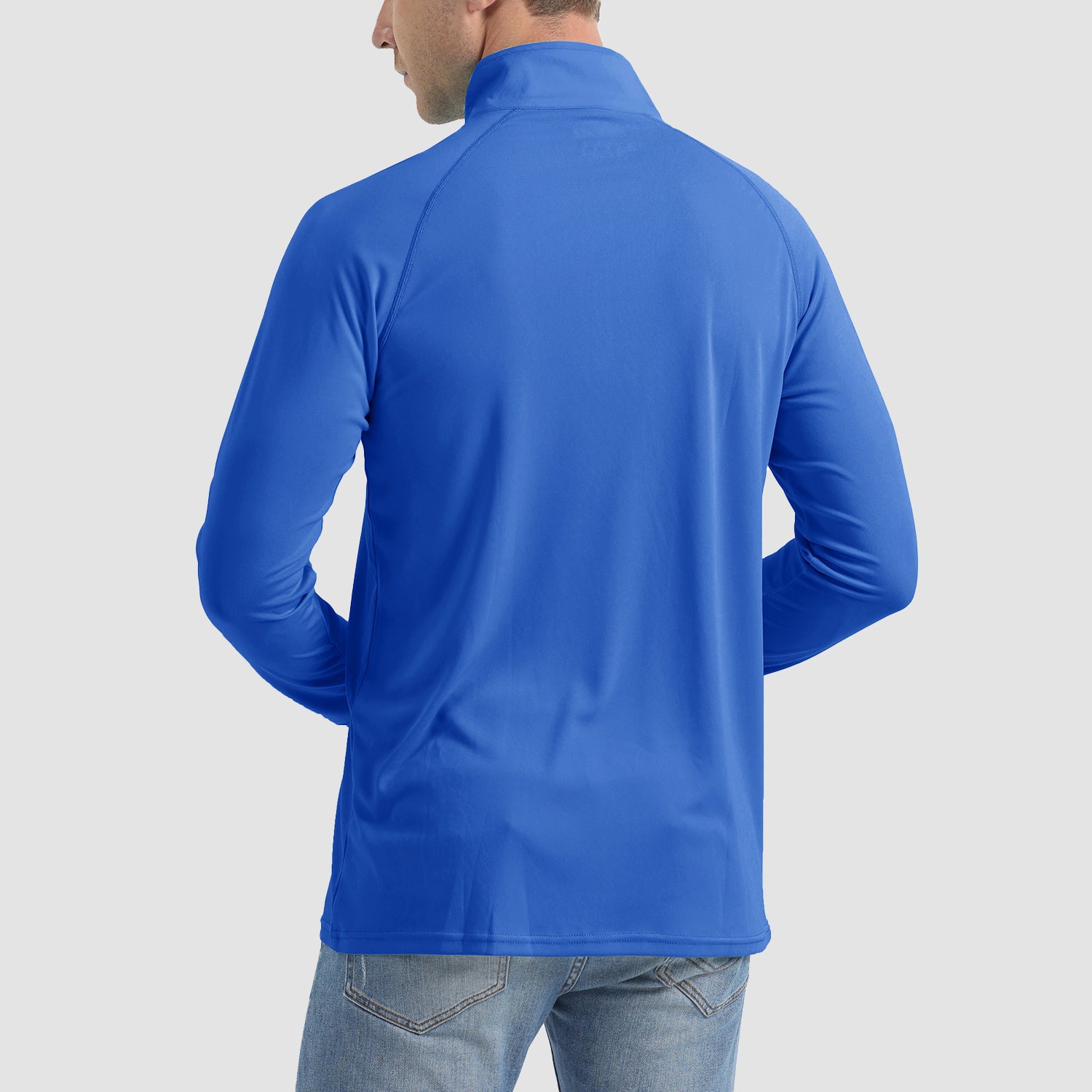 Men's UPF 50 Quick Dry Shirts 1/4 Zip Breathable Long Sleeve Shirts for Outdoor Sports