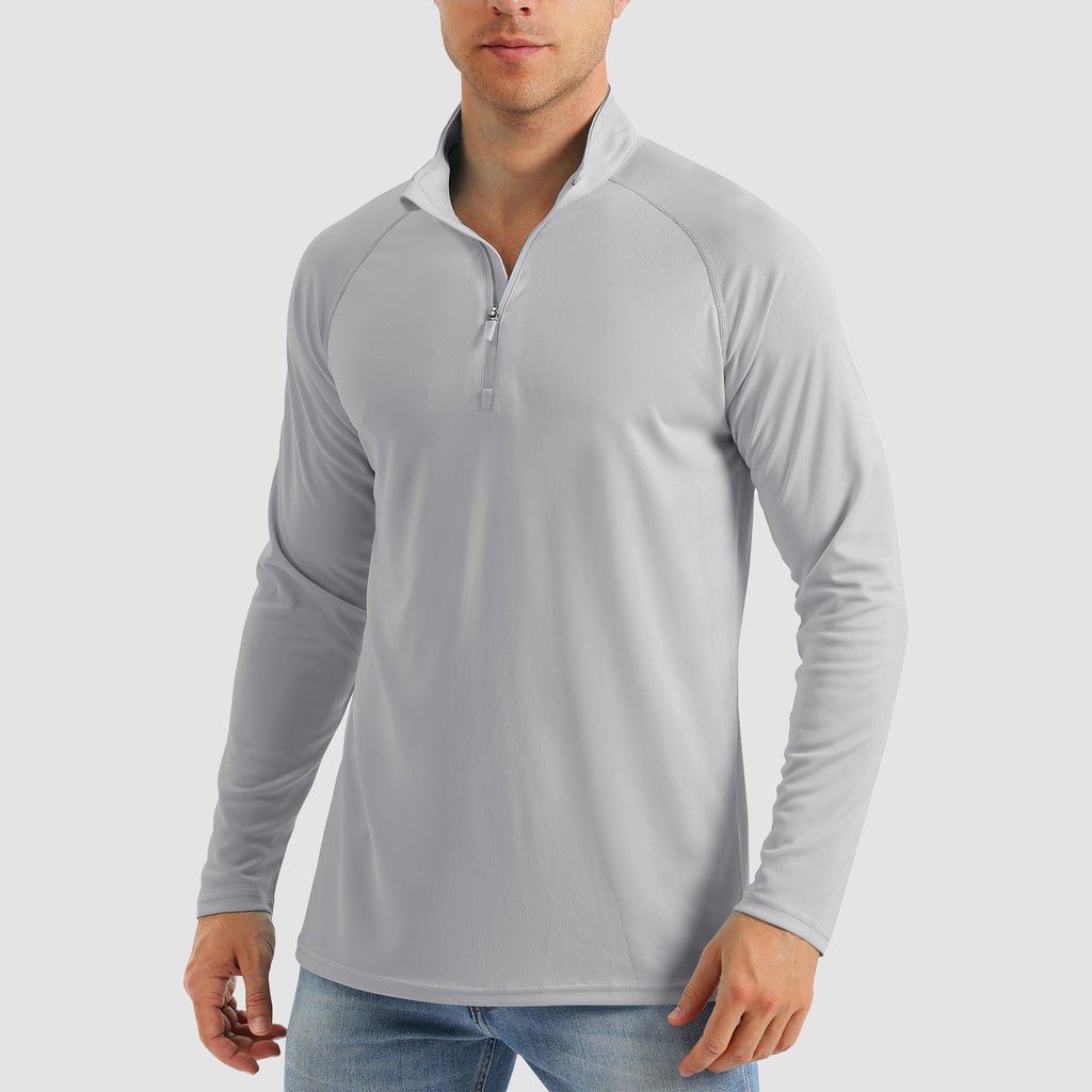 Men's UPF 50 Quick Dry Shirts 1/4 Zip Breathable Long Sleeve Shirts for Outdoor Sports