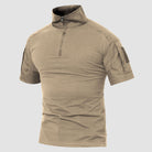 Men's Tactical Military 1/4 Zip Short Sleeve Slim Fit Camo Shirts