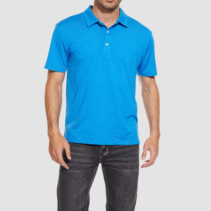 Men's Golf Polo T-Shirts with Buttons Moisture Wicking Sports Shirts