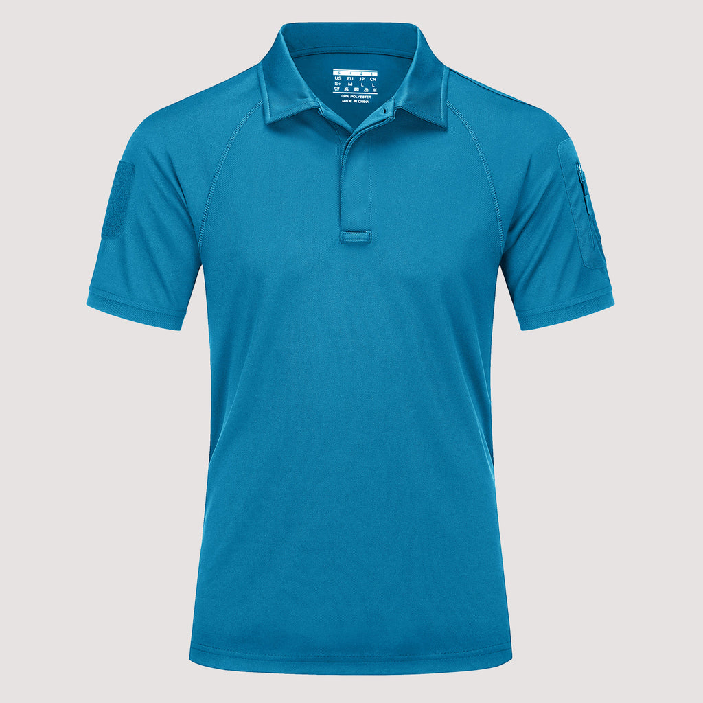 Men's 3 Buttons Quick Dry Performance Sleeve Golf Shirt