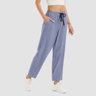 Women's Cotton Linen Pants High Waisted Summer Casual Pants Drawstring with 4 Pockets