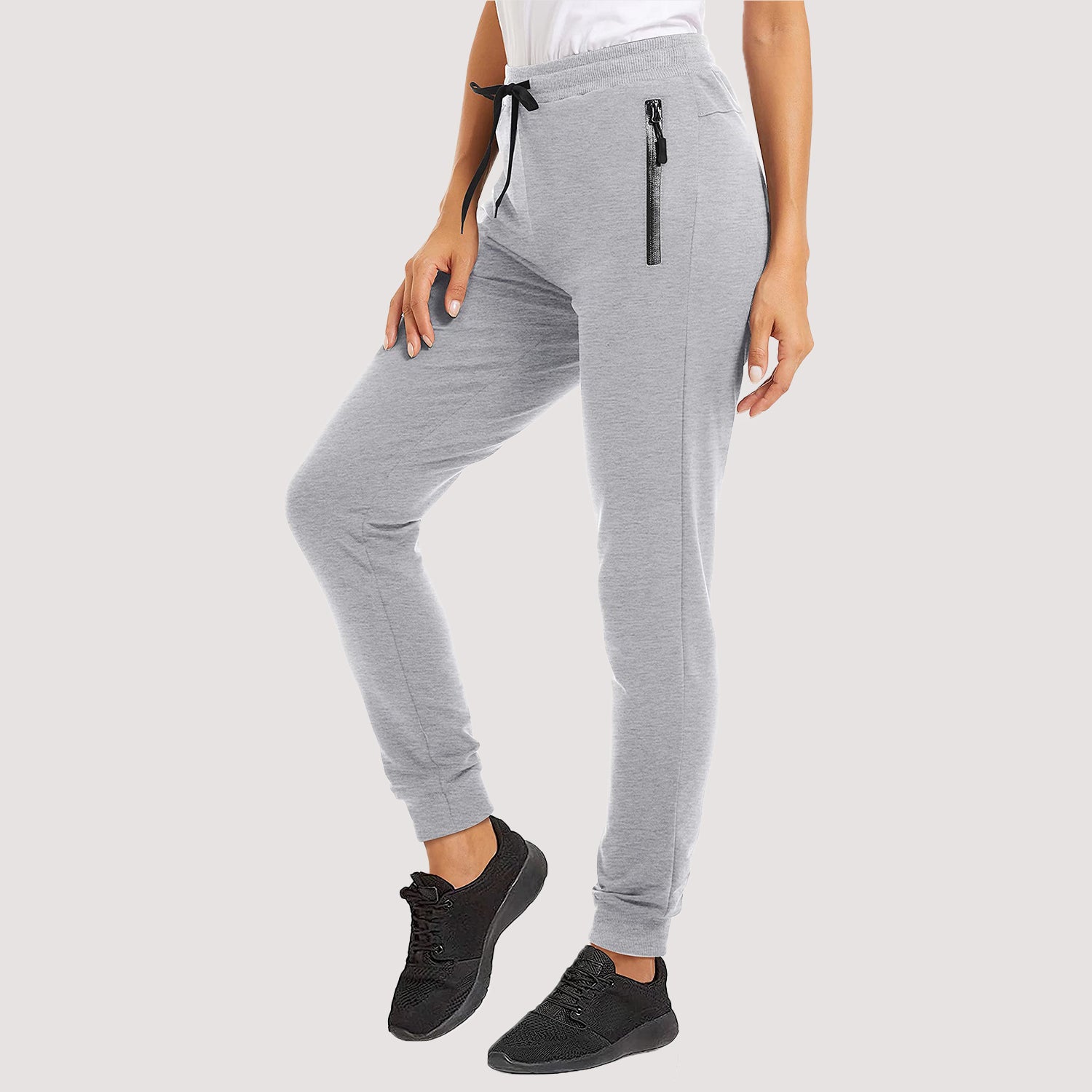 Women's Joggers Pants with Zipper Pockets Workout Gym Pants Running Sweatpants