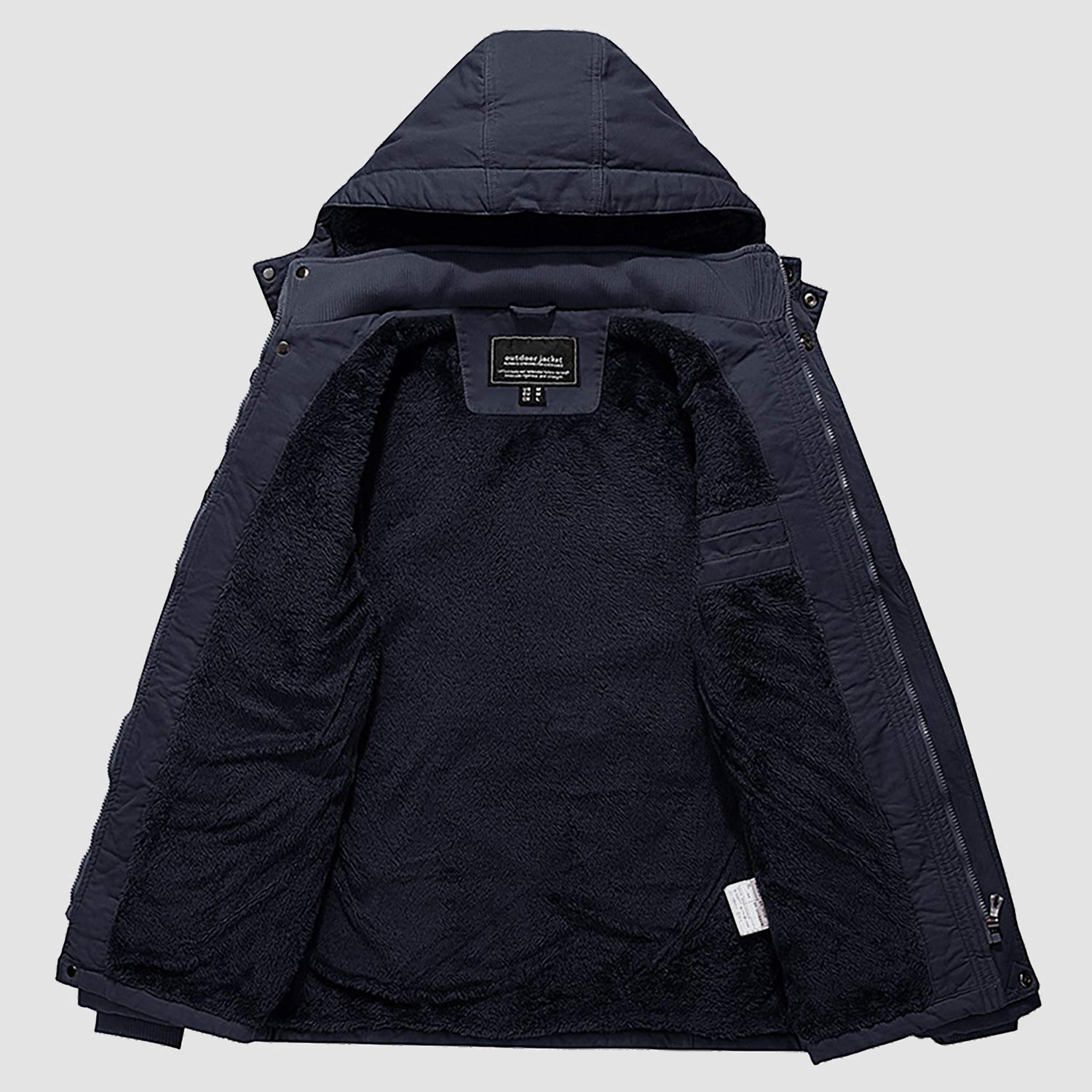 Men Parka Jacket Cotton Cargo Military Army Coat Winter Thick Fleece Warm Overcoat