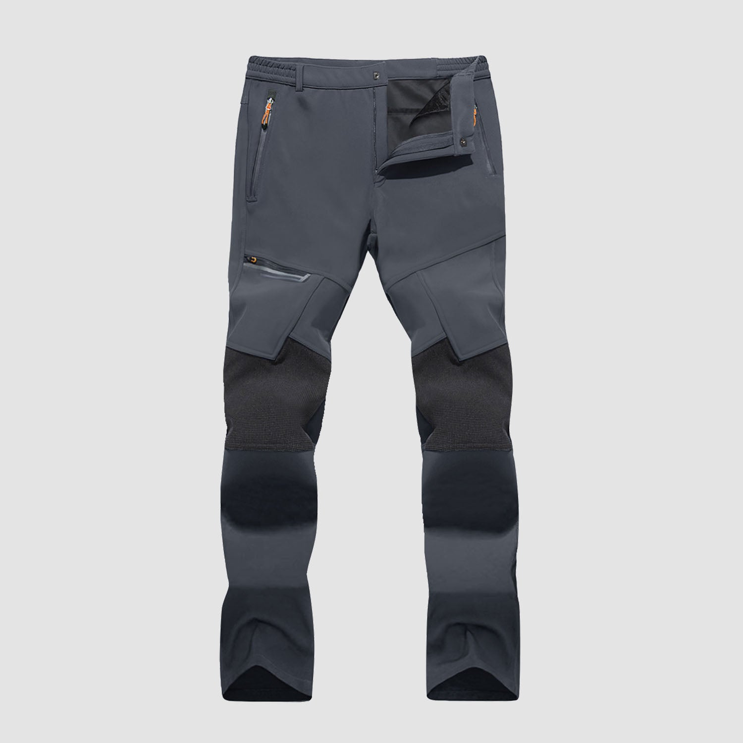 Men's Tactical Trekking Pants with Zipper Pockets Outdoor Ripstop Hiking Trousers