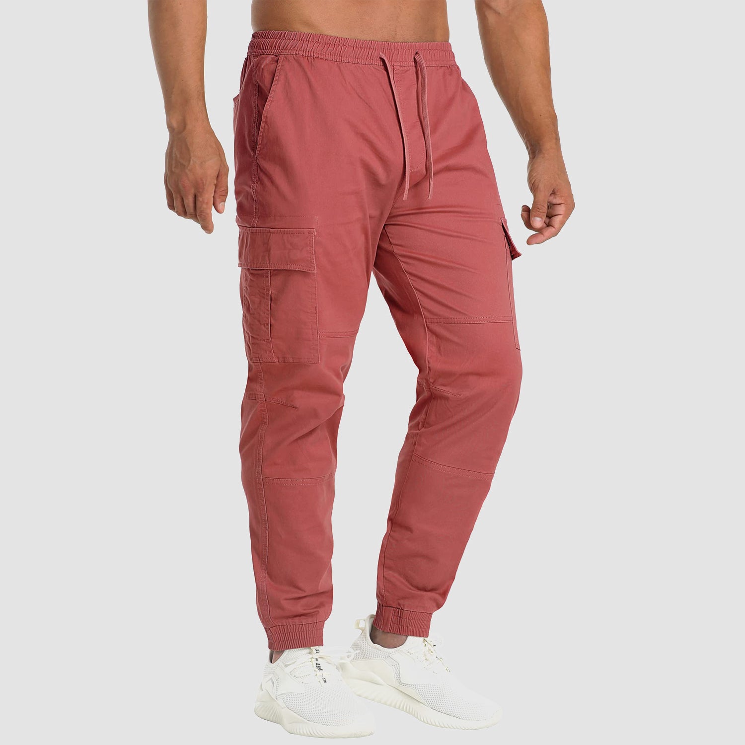 Cargo Pants for Men Casual Cotton Striped Tapered Jogger Pants Multi Pocket  Slim Fit Elastic Waist Drawstring Work Trouser - Walmart.com