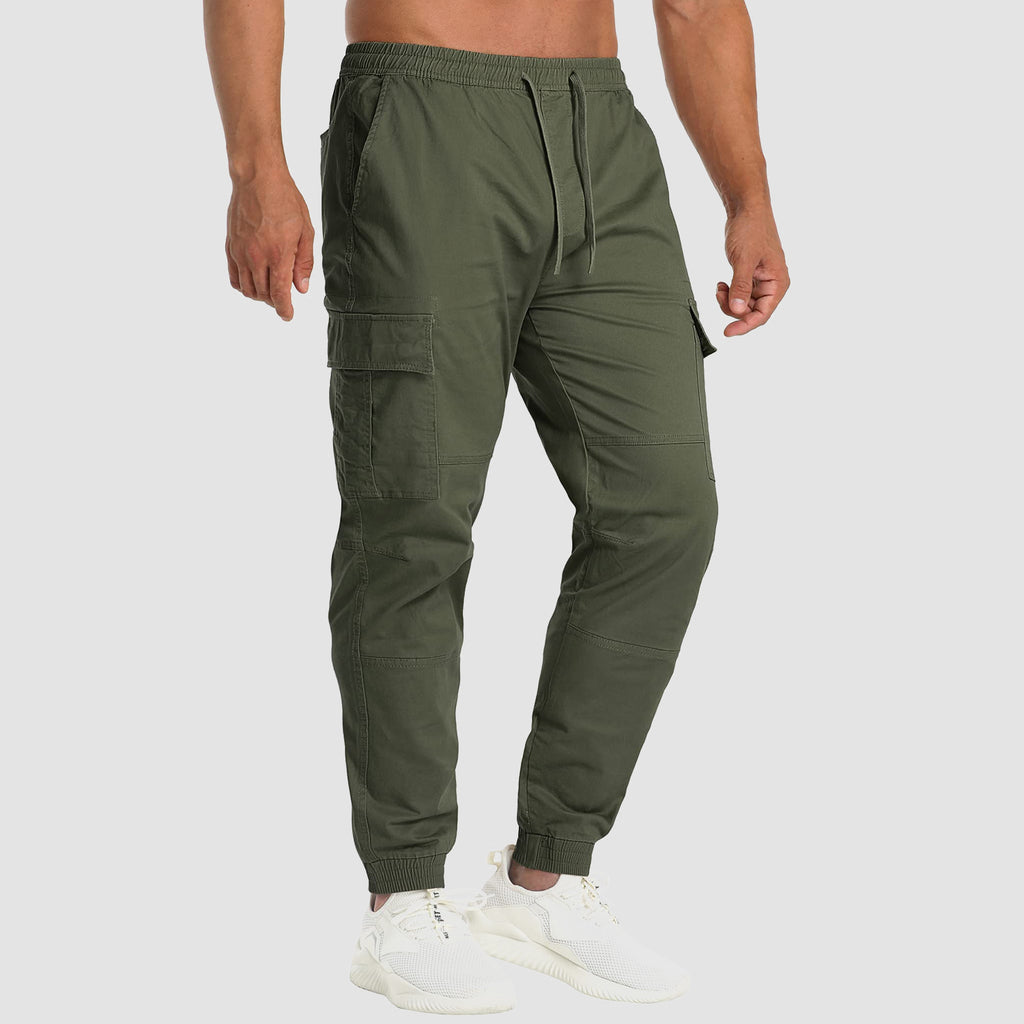 Men's Cargo Pants Elastic Waist Hiking Ripstop Outdoor Casual Fishing Pant with 5 Pockets