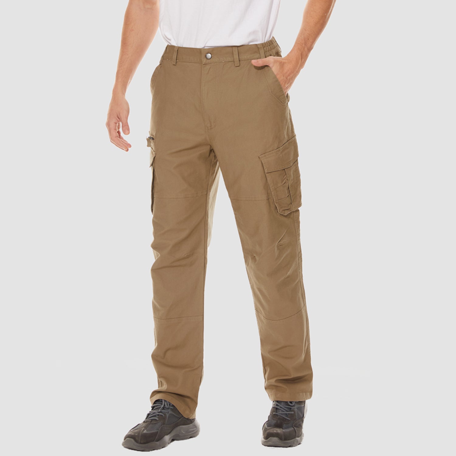 Men's Cargo Pants Ripstop Straight Leg Tactical Pants, Khaki / 40