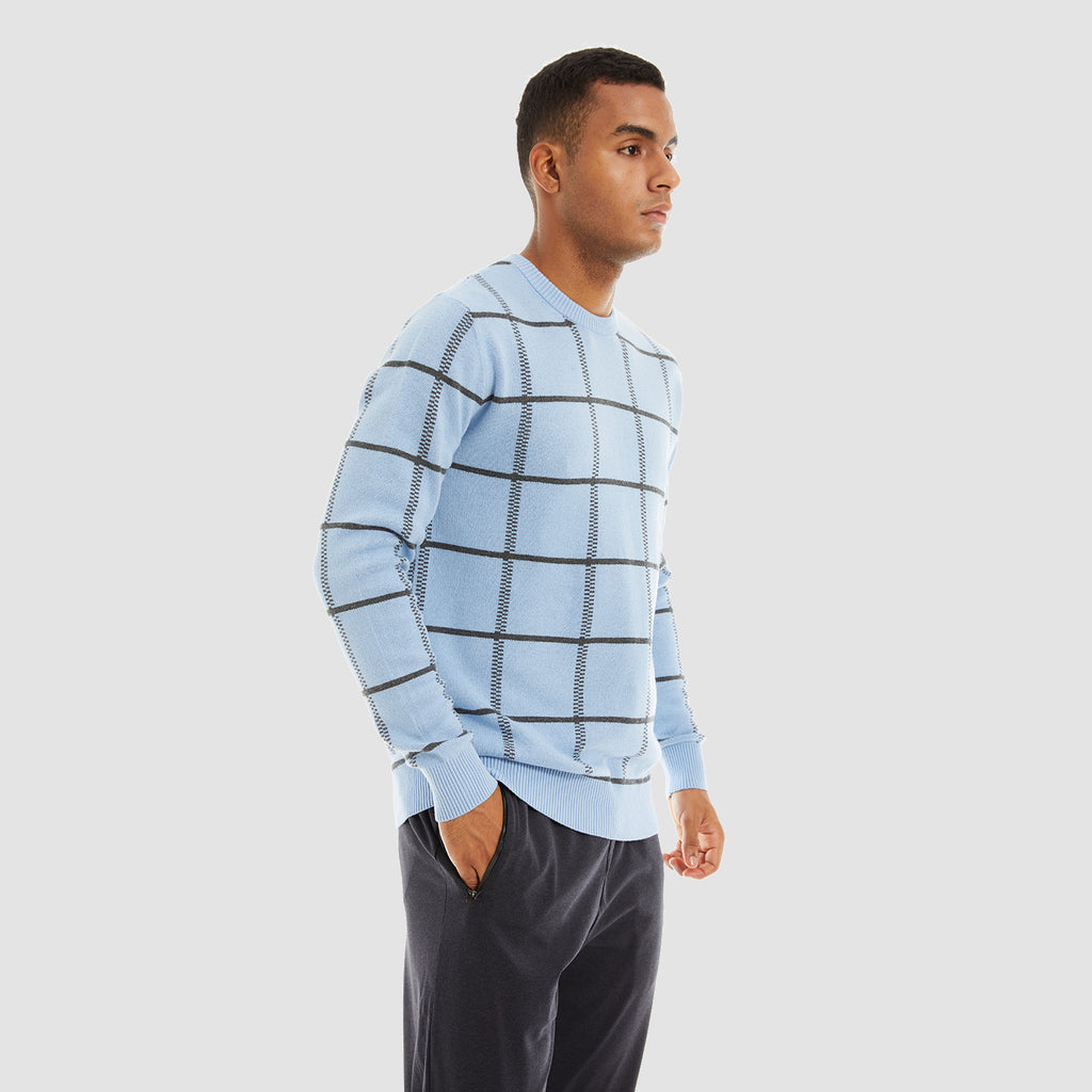 Men's Casual Knitted Sweaters Crewneck Pullover Cotton Sweatshirt Soft Lightweight Autumn