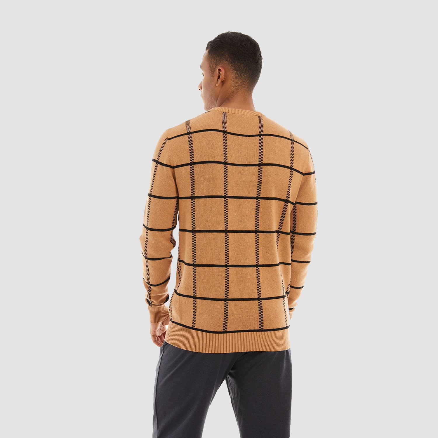 Men's Casual Knitted Sweaters Crewneck Pullover Cotton Sweatshirt Soft Lightweight Autumn