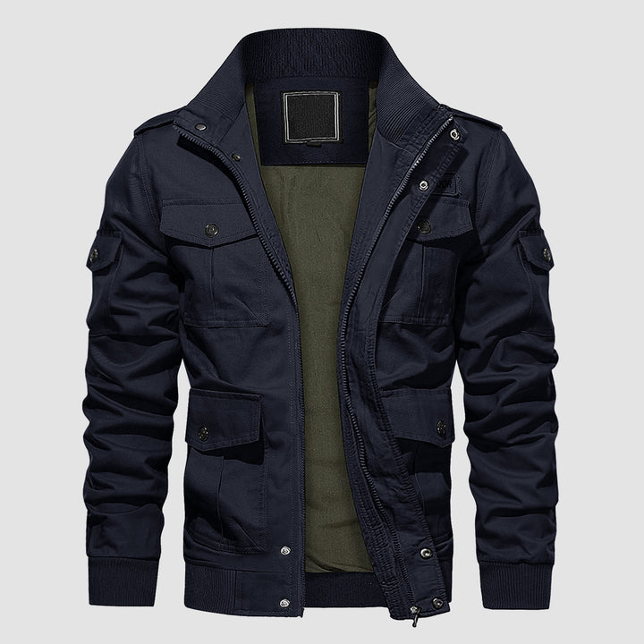 Men's Casual Jacket Coat Cotton Lightweight Fall Jackets Tactical Cargo Jackets Stand Collar