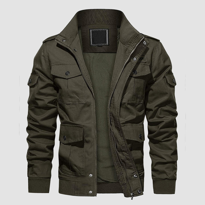 Men's Casual Jacket Coat Cotton Lightweight Fall Jackets Tactical Cargo Jackets Stand Collar