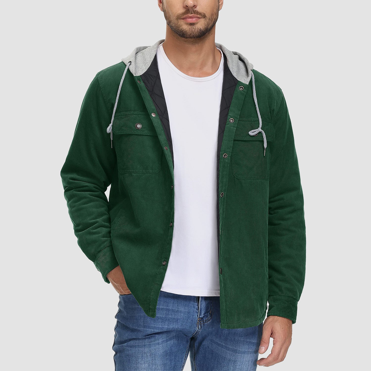 Men Denim Jacket Workwear Button Tops Long sleeve Coat Casual StreetwearY |  eBay