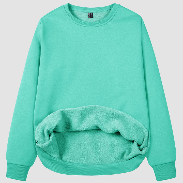 Women's Crewneck Sweatshirt Long Sleeve Casual Warm Fleece Pullover Sweater - MAGCOMSEN