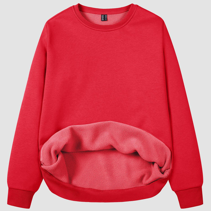 Women's Crewneck Sweatshirt Long Sleeve Casual Warm Fleece Pullover Sweater - MAGCOMSEN